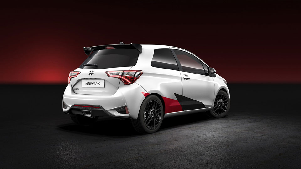 The rear of the upcoming high-performance Toyota Yaris