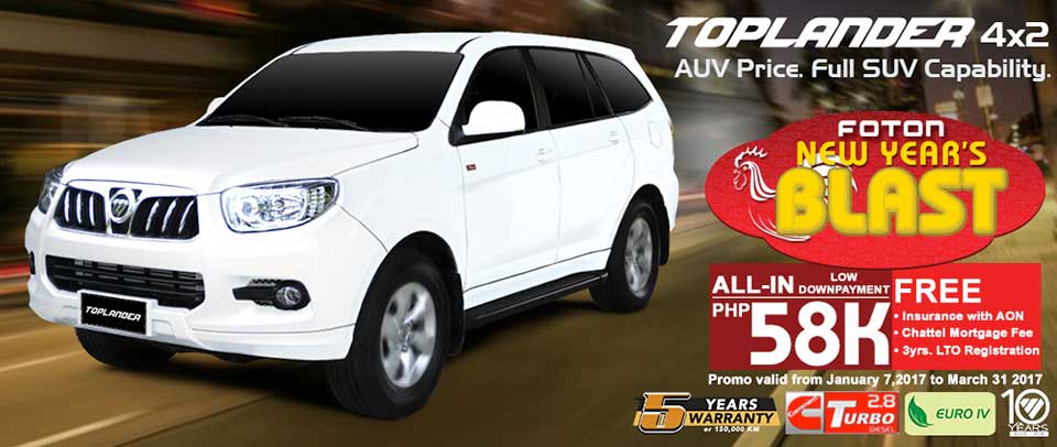 The Foton Toplander's New Year's Blast promo