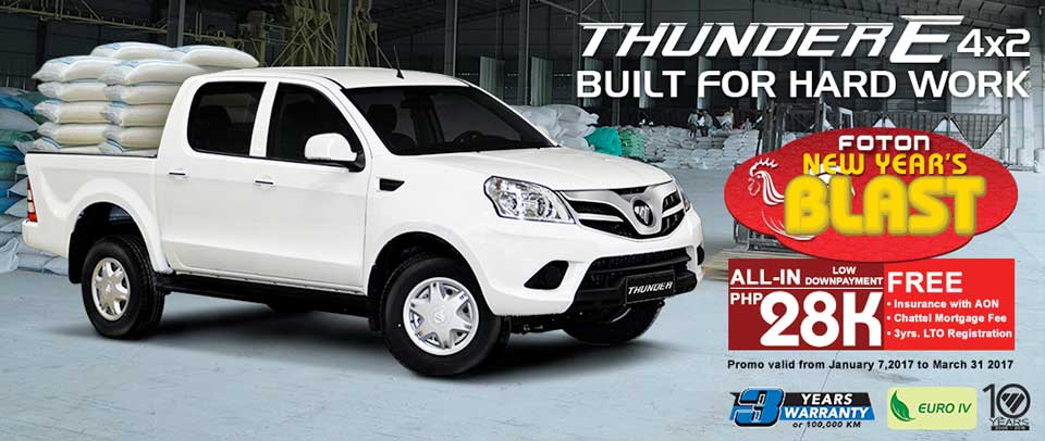 The Foton Thunder E's New Year's Blast promo