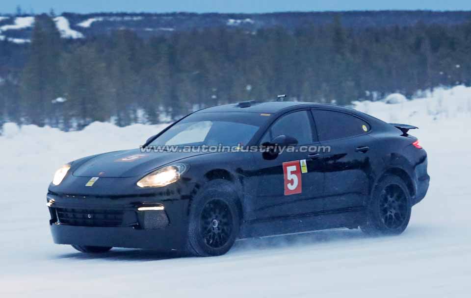 A closer look at the front fascia of the Porsche Cayenne Coupe prototype