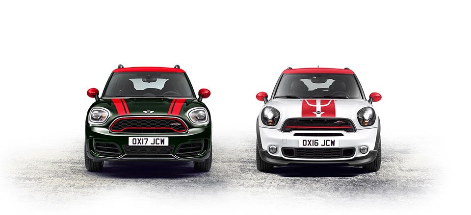 Two 2018 Mini Countryman John Cooper Works side-by-side