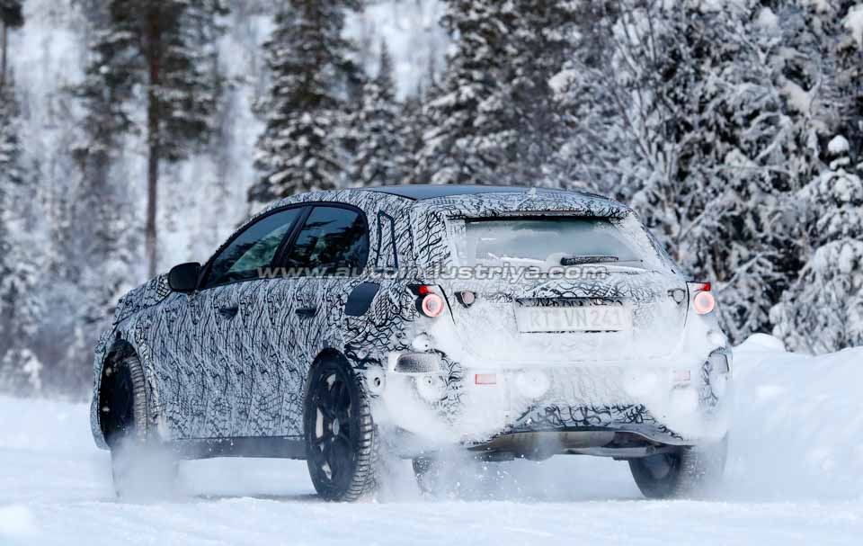 The next-gen Mercedes-Benz GLA test mule having fun in the snow