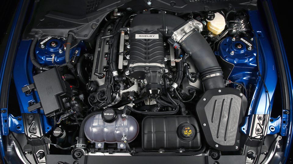 The 5.0-liter supercharged V8 in the 2017 Shelby Super Snake