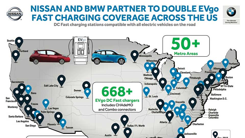 BMW teams up with Nissan to expand DC Fast charger access