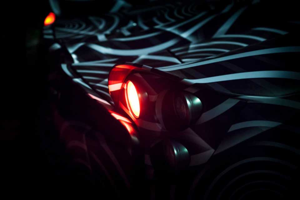 The modified taillights on the Pagani Huayra Roadster