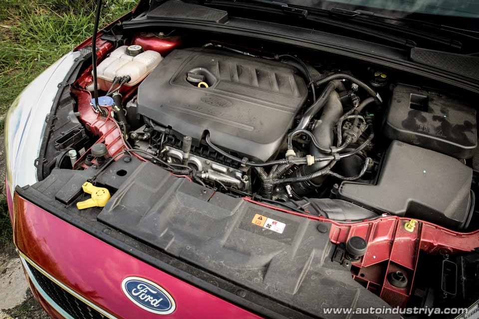 The 1.5-liter GTDI EcoBoost inline-four on the Ford Focus Sport