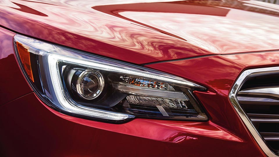 The sharper-looking headlights on the 2018 Subaru Legacy