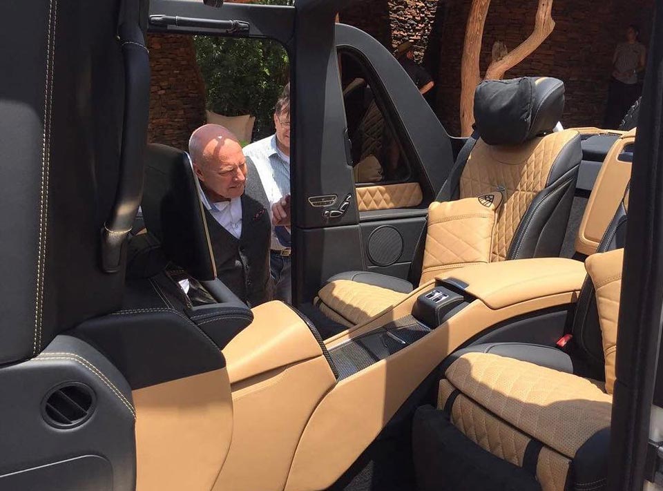 The rear seats on the Mercedes-Maybach G650