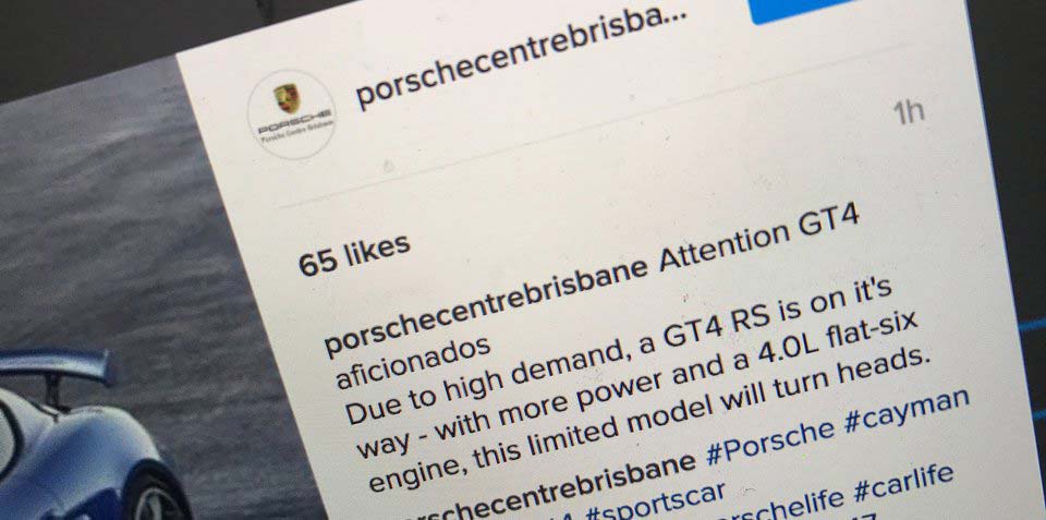 Report: Porsche Cayman GT4 RS on its way? 