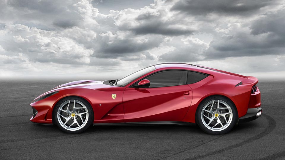 Side profile of the Ferrari 812 Superfast