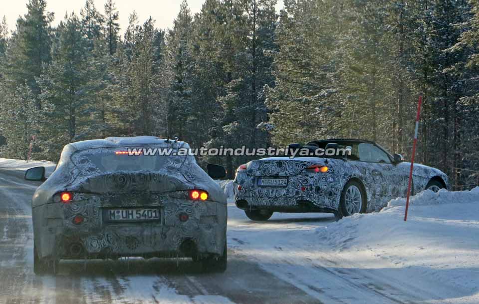 The rear of the new Toyota Supra and BMW Z5 prototype