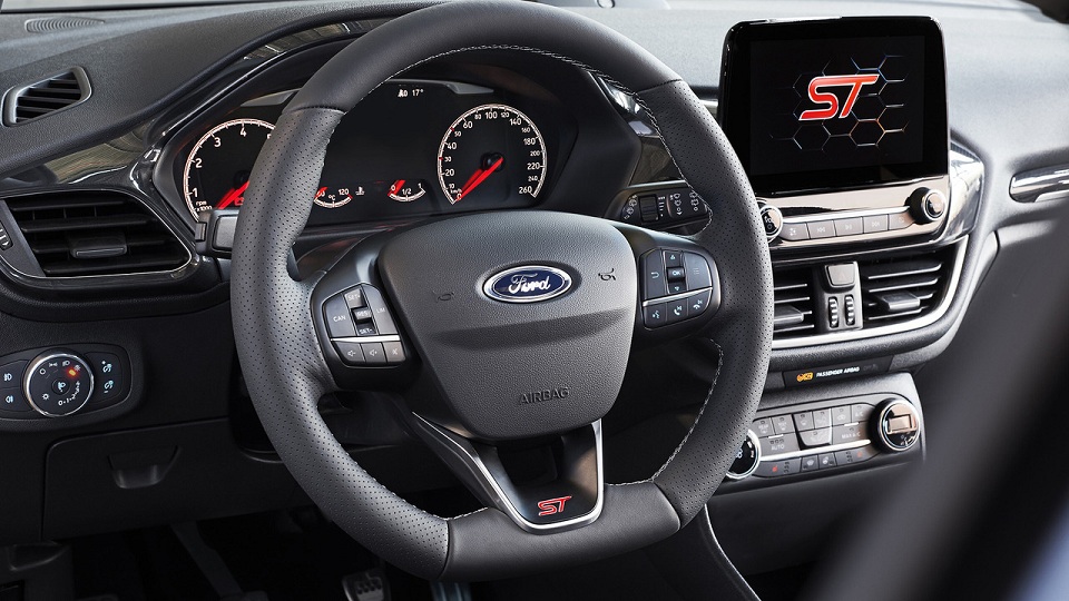 The instrument panel / dashboard on the 2018 Ford Fiesta ST