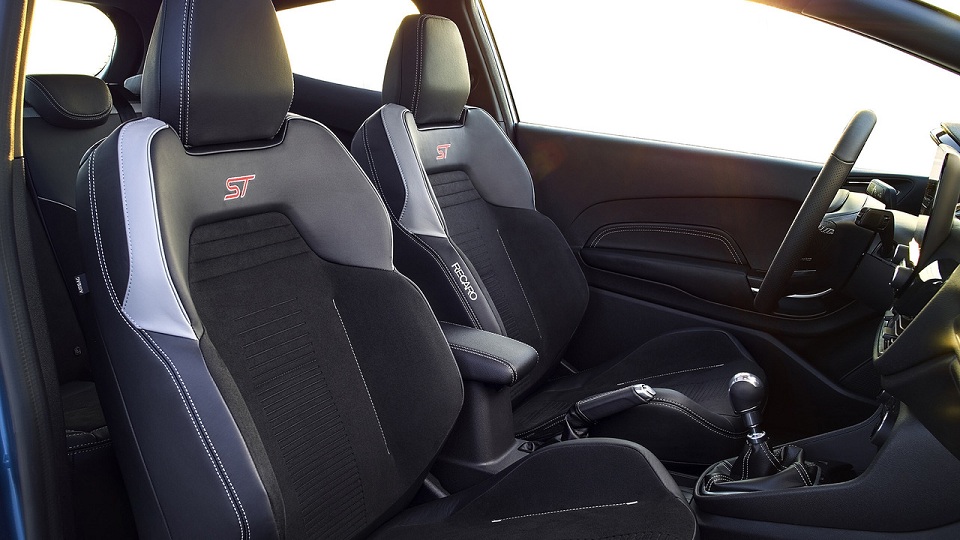 The Recaro seats on the 2018 Ford Fiesta ST
