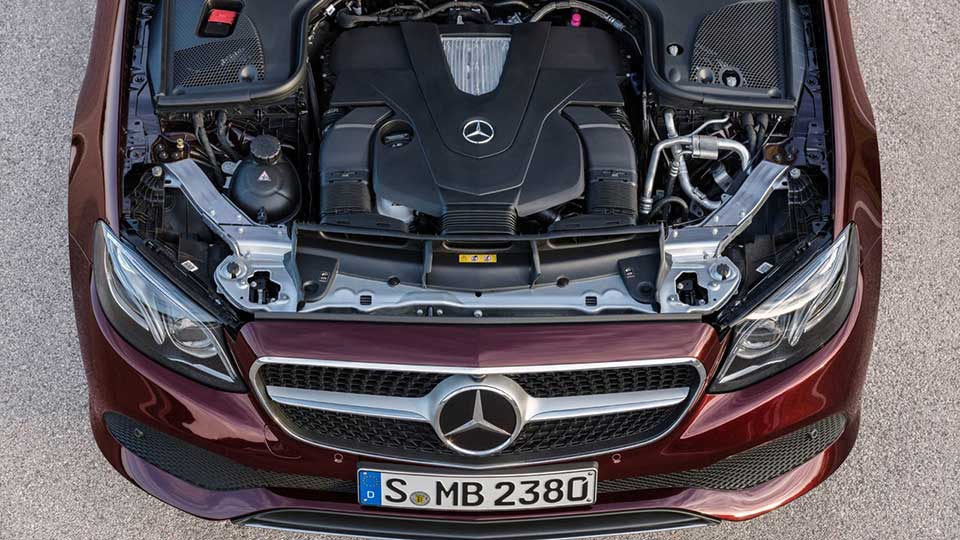 The twin-turbo V6 in the 2018 Mercedes-Benz E-Class Cabriolet