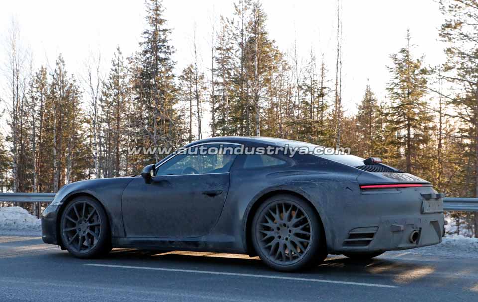 Rear quarter of the next-gen Porsche 911 (992)