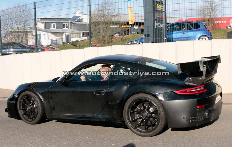 Rear quarter of the upcoming Porsche 911 GT2 RS