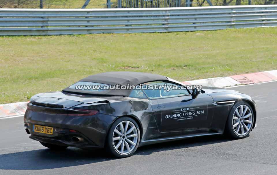 Rear quarter of the DB11 Volante prototype