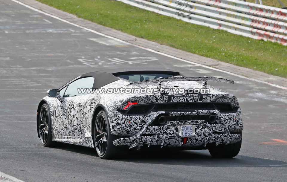 Rear quarter of the Lamborghini Huracan Spyder Performante