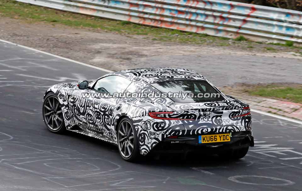 Rear quarter of the 2018 Aston Martin Vantage prototype