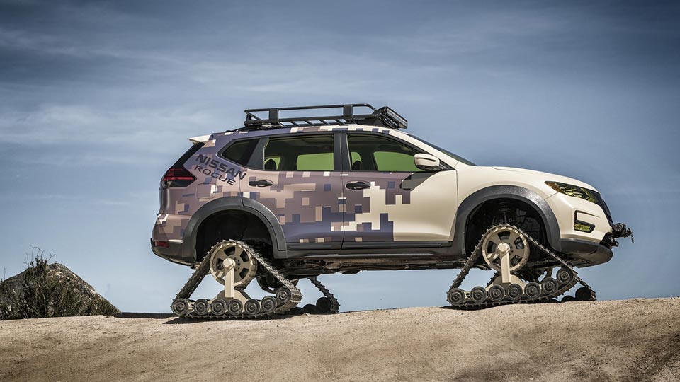 The track system on the Nissan Rouge Trail Warrior concept