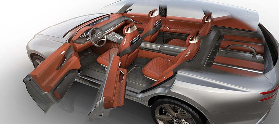 The 2+2 seating on the Genesis GV80