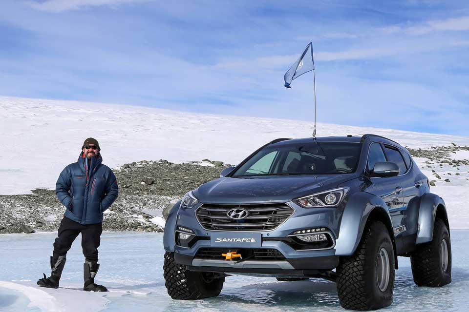 Hyundai makes history by conquering Antarctica in a Santa Fe 