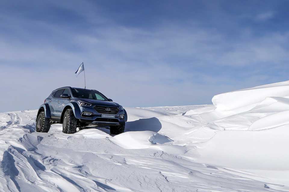 Hyundai makes history by conquering Antarctica in a Santa Fe 