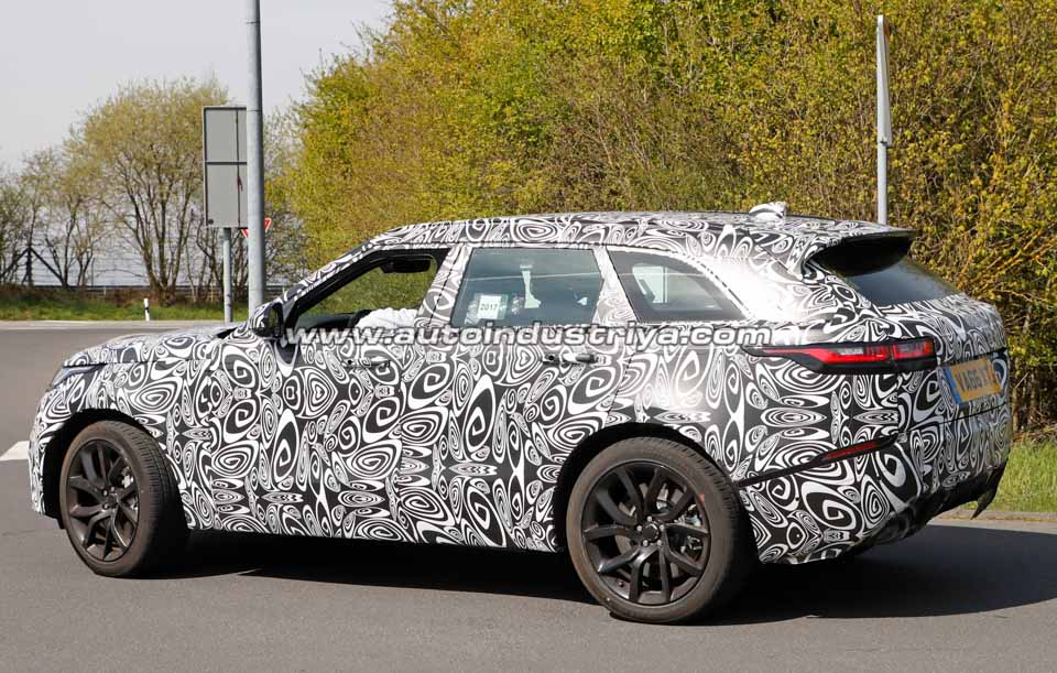 Rear quarter of the Range Rover Velar SVR prototype