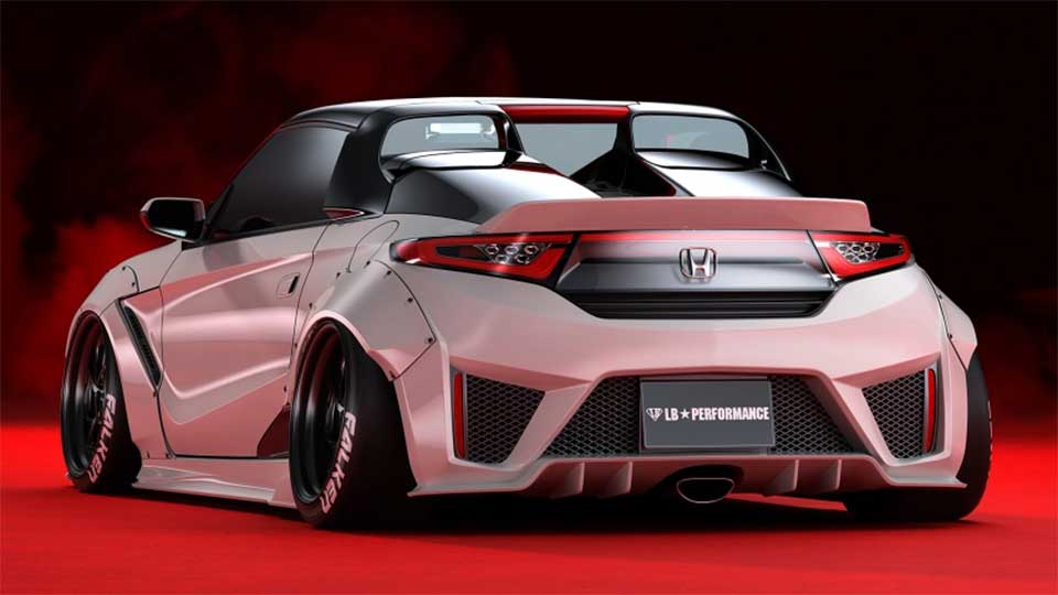 Rear quarter of the Honda S660 Liberty Walk