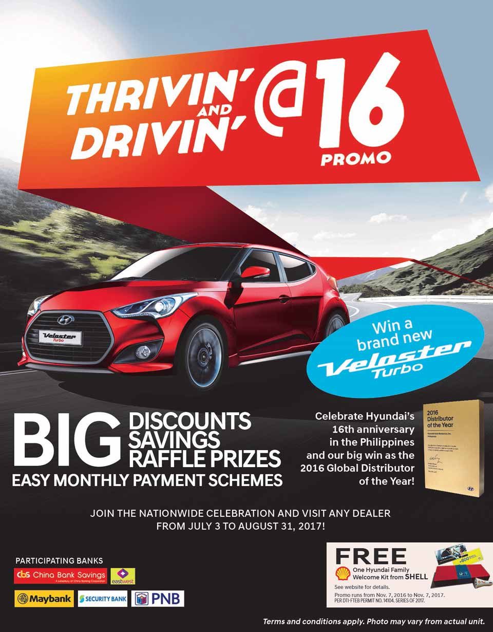 Hyundai PH launches new 'Thrivin&rsquo; and Drivin at 16' promo