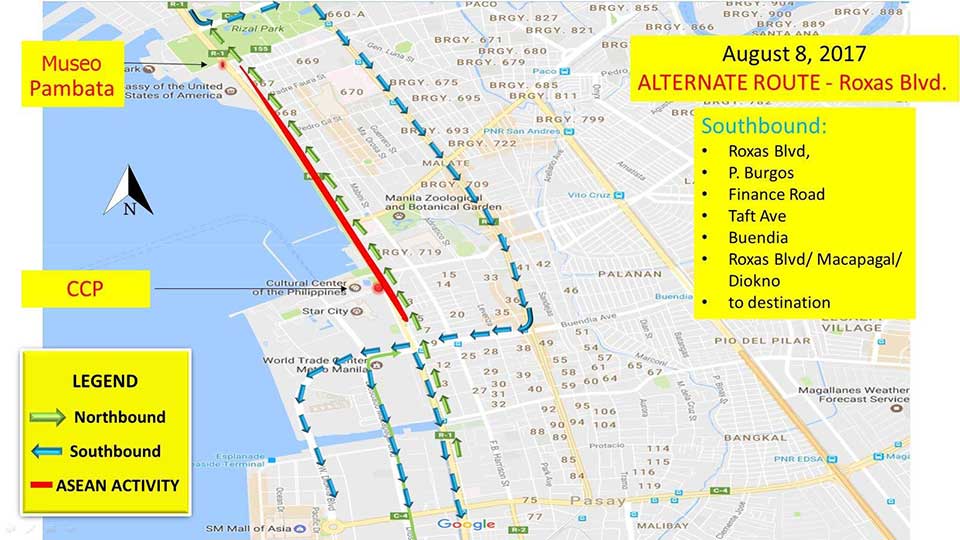 MMDA shuts down Roxas Boulevard on August 8, 2017