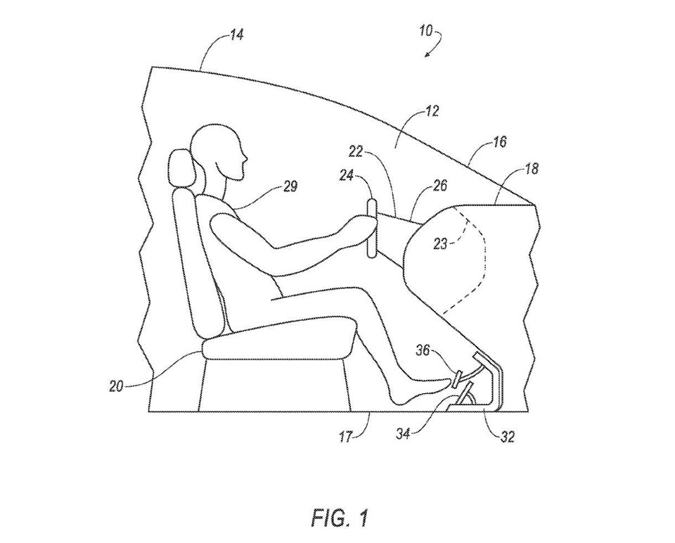 Ford files patent for removable steering wheel and pedals