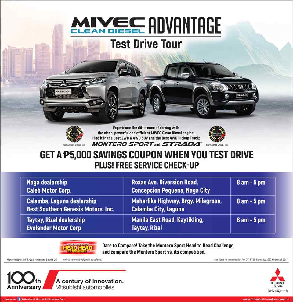 MMPC's MIVEC Test Drive Tour heads to Bicol, Rizal, Laguna