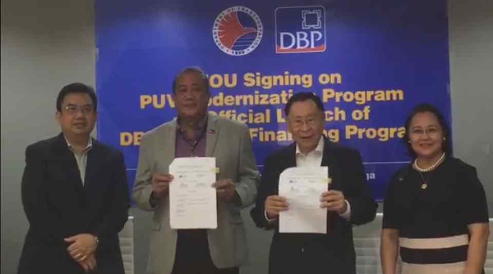 DBP signs MOU with DOTr to begin PUV modernization program