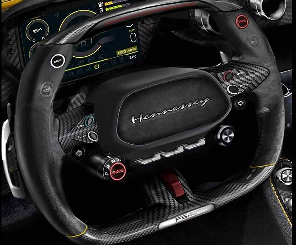 Bi-turbo V8 Hennessey Venom F5 gets racing-inspired cockpit 