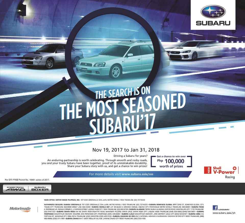 Subaru PH is searching for the most well-kept, 100k mileage vehicle