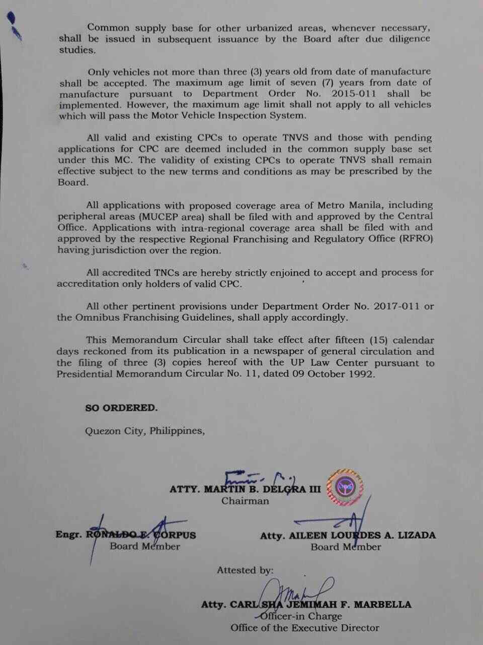 Ride-sharing apps have to 'share' 45,700 TNVS units, says LTFRB