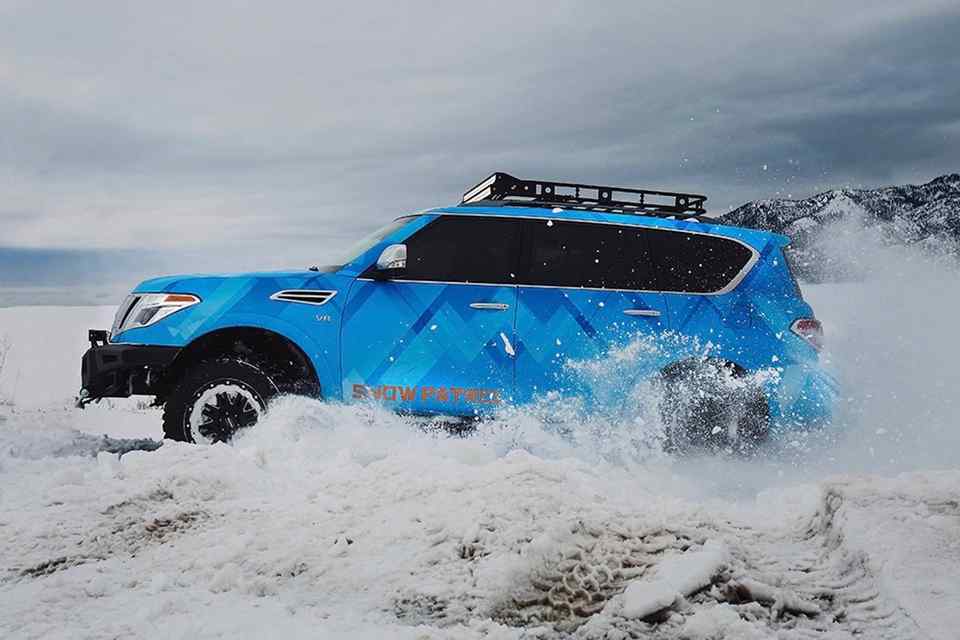 Nissan braves deep snow with the Armada Snow Patrol