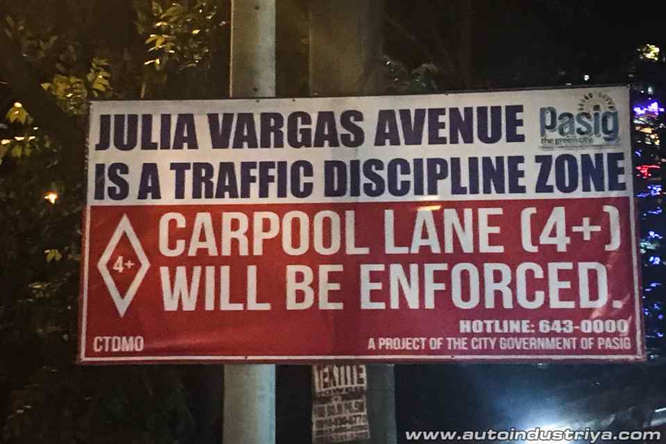 Pasig City to implement carpool lane along Julia Varagas Avenue 
