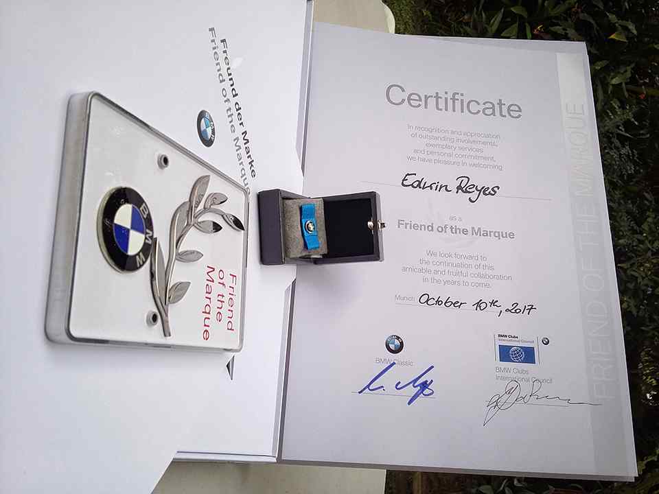 Filipino BMW enthusiast awarded 'Friend of the Marque'