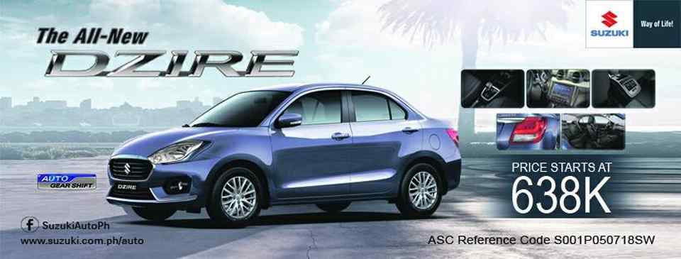 Starting at Php 638K, 2018 Suzuki Dzire to compete against Vios, Mirage G4