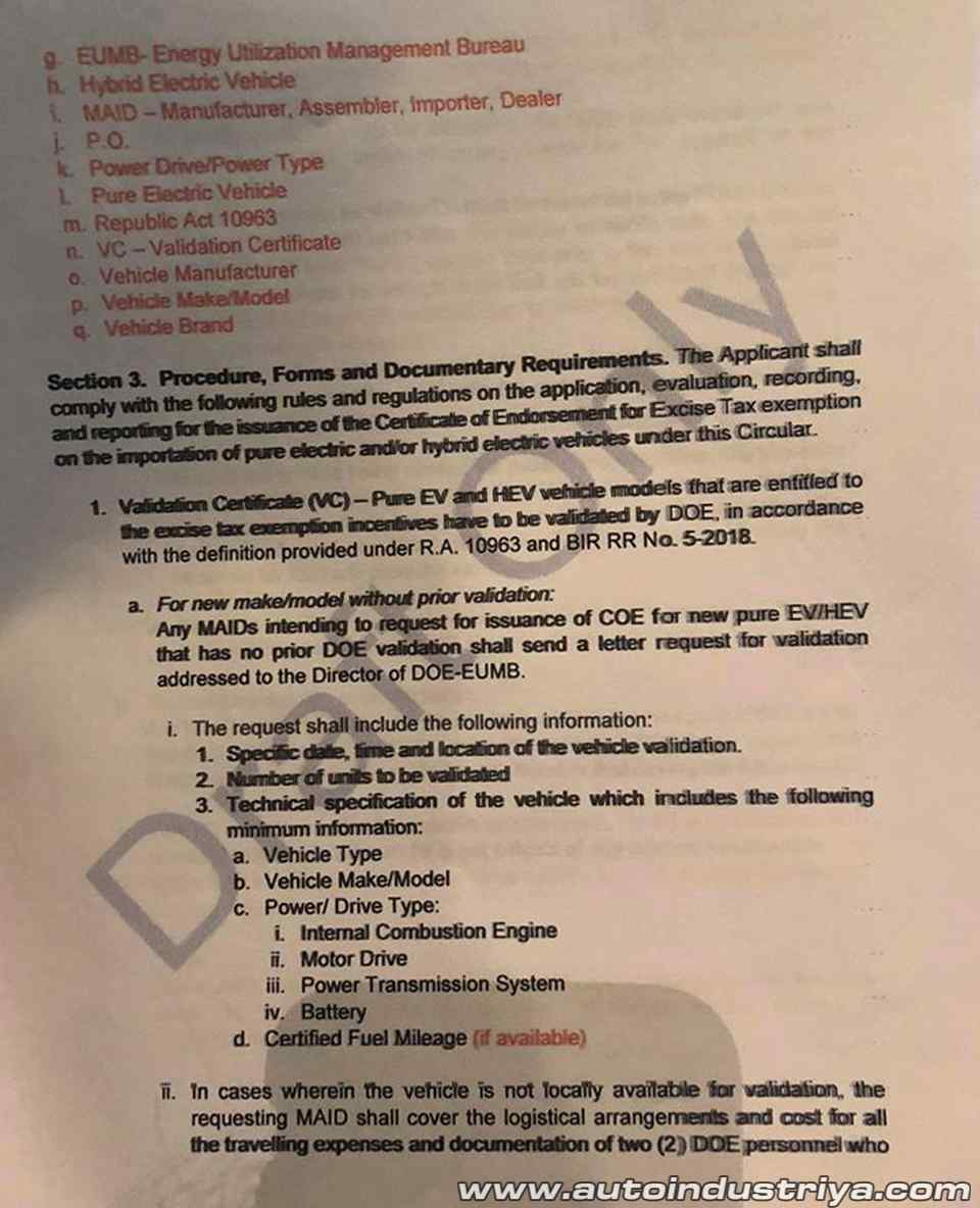 DOE proposes to travel abroad to certify hybrid, EV for excise tax exemption