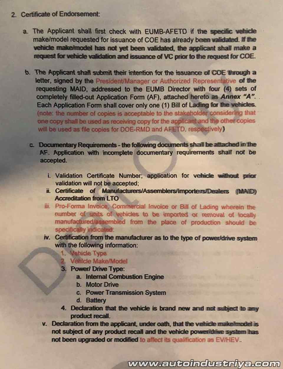 DOE proposes to travel abroad to certify hybrid, EV for excise tax exemption
