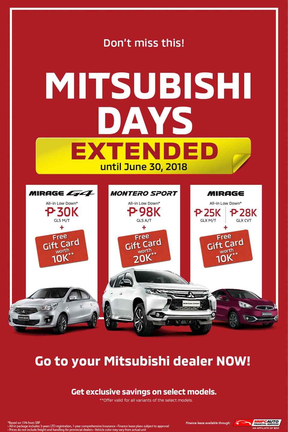 MMPC extends Mitsubishi Days promo until June 30