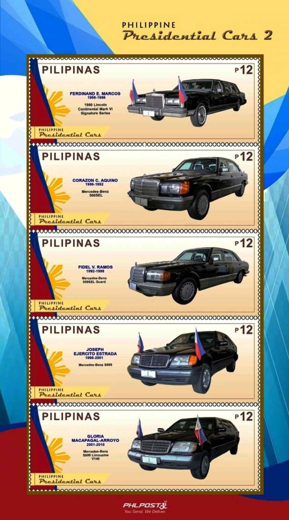 PHLPost to release Presidential Car stamps