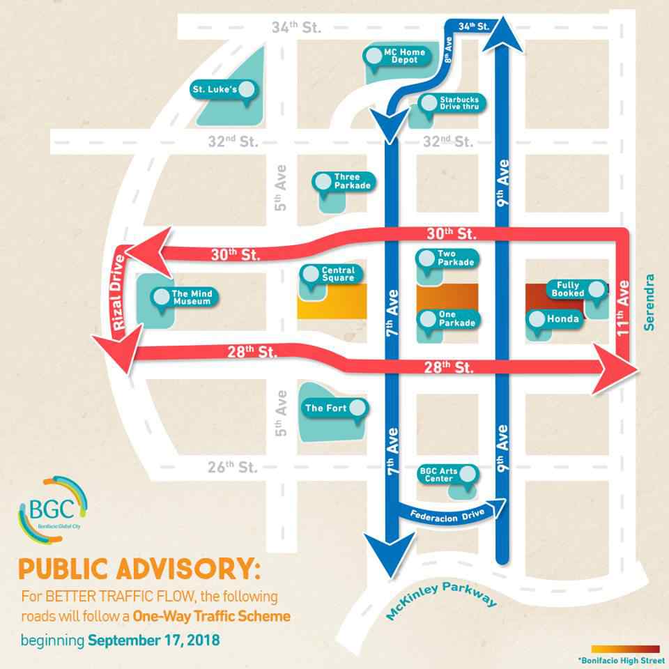 Better get used to BGC's plan for one-way streets starting September 17