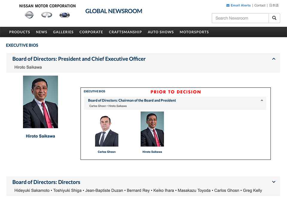 Carlos Ghosn voted out by Nissan board after arrest in Japan